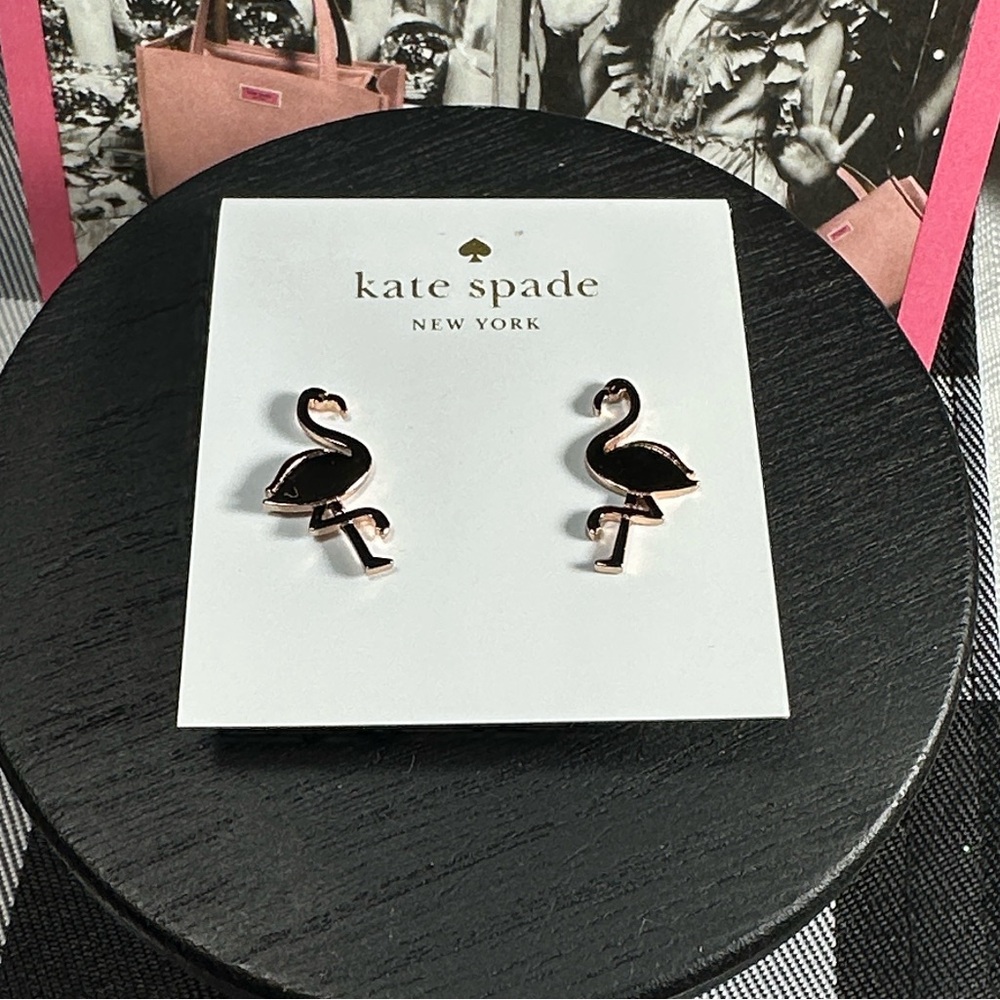 KATE SPADE EARRINGS “BY THE POOL” NEW! FLAMINGO
